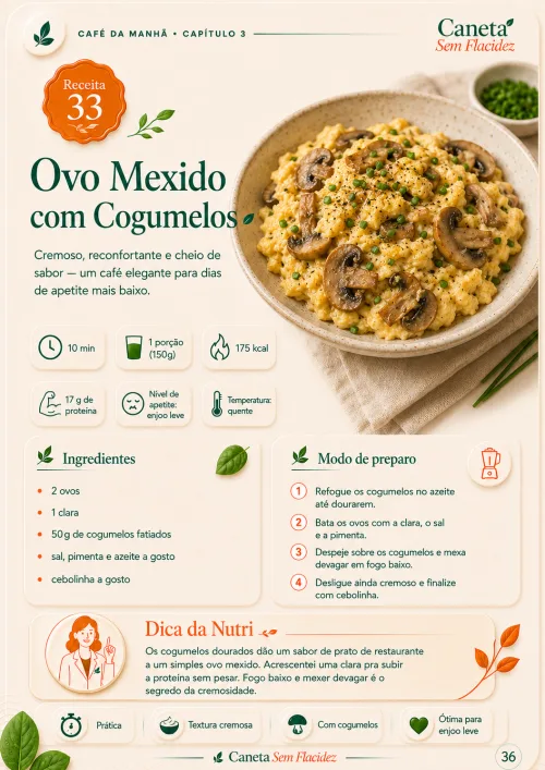Receita 33 — Ovo Mexido com Cogumelos